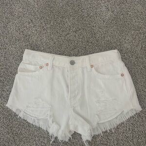 We The Free White Distressed Jean Shorts